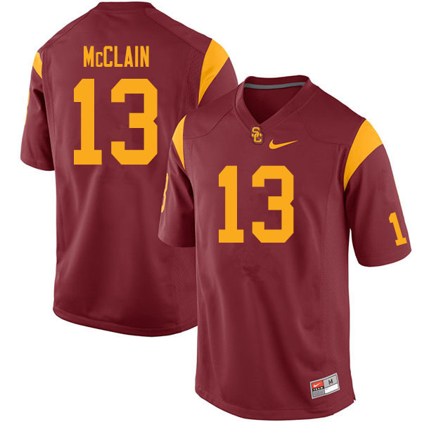 Men #13 Munir McClain USC Trojans College Football Jerseys Sale-Cardinal